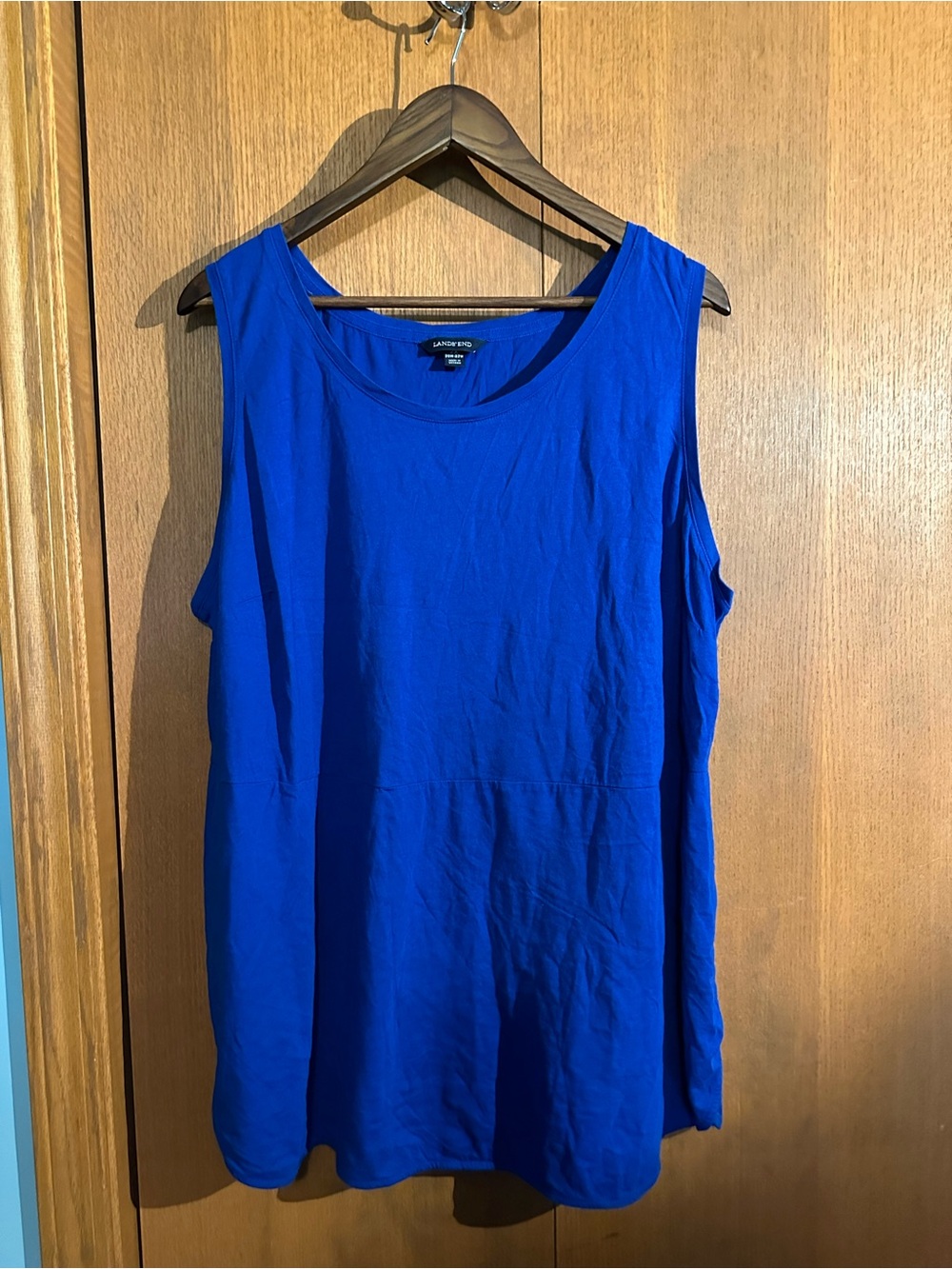Lands' End Sleeveless Scoop Neck Tank Top - Royal Blue